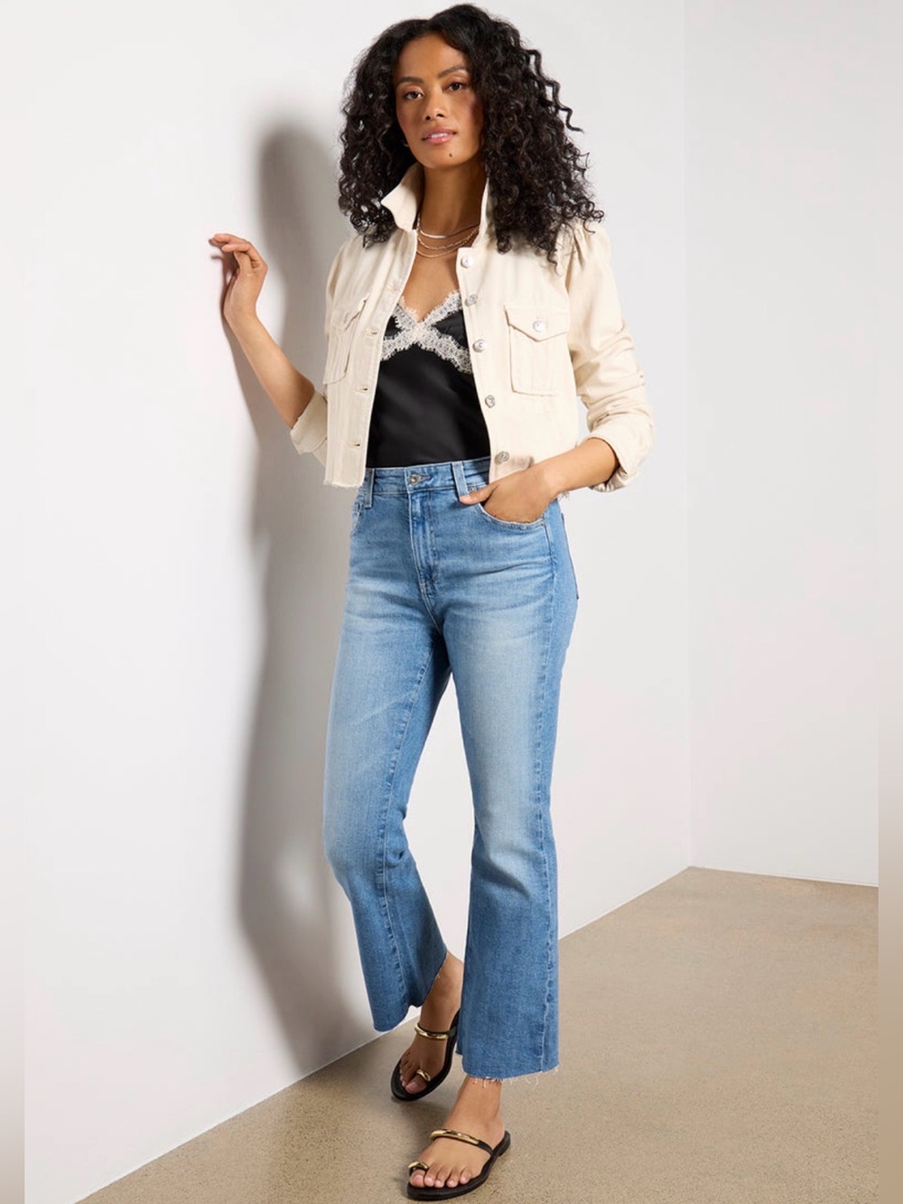 AG Farah Crop Boot Raw Hem Mid-Rise Jeans 30